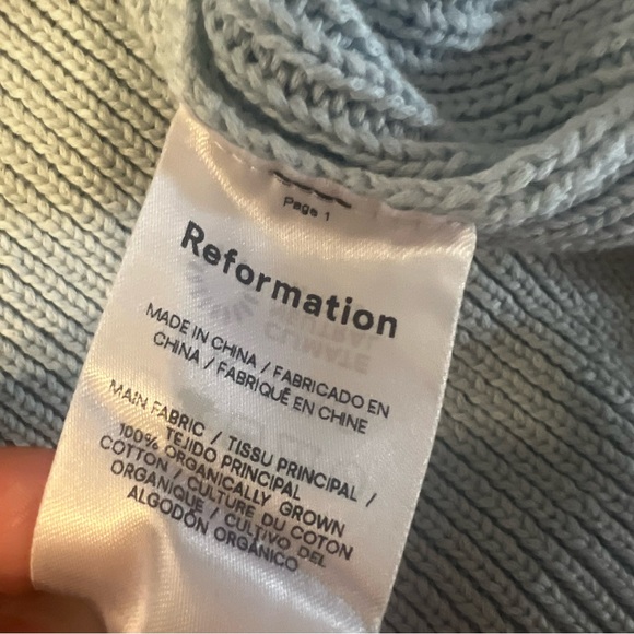 Reformation Natale cotton sweater dress powder blue - Picture 12 of 12